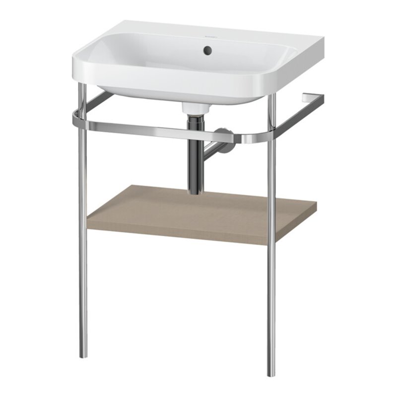 Duravit Möbelwaschtisch-Kombi Happy D.2 Plus 57,5x49cm, o. HL, lei, mit Metallkonsole