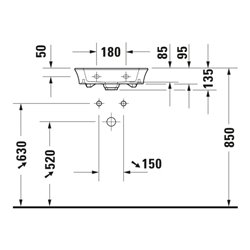 Duravit Möbel-Handwaschbecken White Tulip 45x33cm, o. ÜL, m HLB, o. Hahnloch, weiß