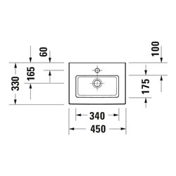 Duravit Möbel-Handwaschbecken White Tulip 45x33cm, o. ÜL, m HLB, o. Hahnloch, weiß