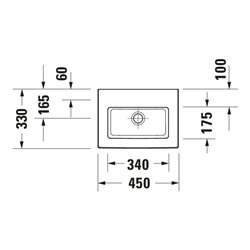 Duravit Möbel-Handwaschbecken White Tulip 45x33cm, o. ÜL, m HLB, o. Hahnloch, weiß
