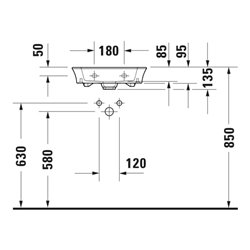 Duravit Möbel-Handwaschbecken White Tulip 45x33cm, o. ÜL, m HLB, o. Hahnloch, weiß