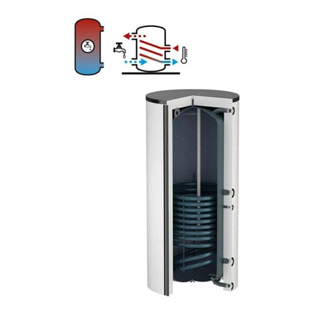 Flamco Standspeicher Duo 1000 l, weiß, mit EPS-Isolierung