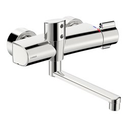 Hansa Infrarot-Waschtischwandarmatur HANSAELECTRA Batteriebetr., THM, Ausl. 286mm, chrom