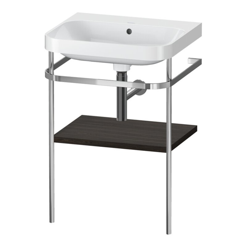 Duravit Möbelwaschtisch-Kombi Happy D.2 Plus 57,5x49cm, o. HL, Nussb geb., m Konsole