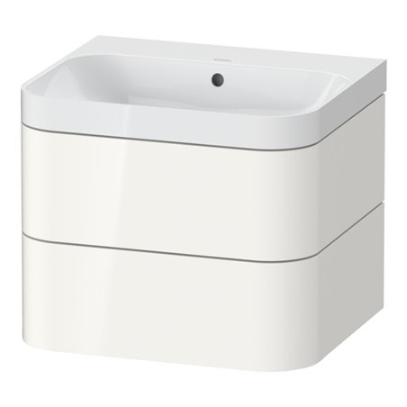 Duravit Möbelwaschtisch Happy D.2 Plus 57,5x49cm, o. HL, we hgl, 2 Schubkästen