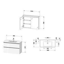Duravit Möbel-Set D-Neo 1005mm, weiß Hochglanz