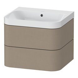 Duravit Möbelwaschtisch Happy D.2 Plus 57,5x49cm, o. HL, leinen, 2 Schubkästen