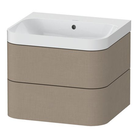 Duravit Möbelwaschtisch Happy D.2 Plus 57,5x49cm, o. HL, leinen, 2 Schubkästen