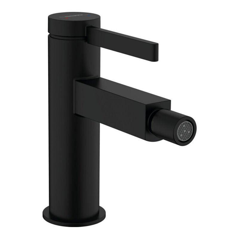 hansgrohe Bidet-Einhebelmischer Finoris m Push-Open-Ablaufgarnitur, schwarz matt