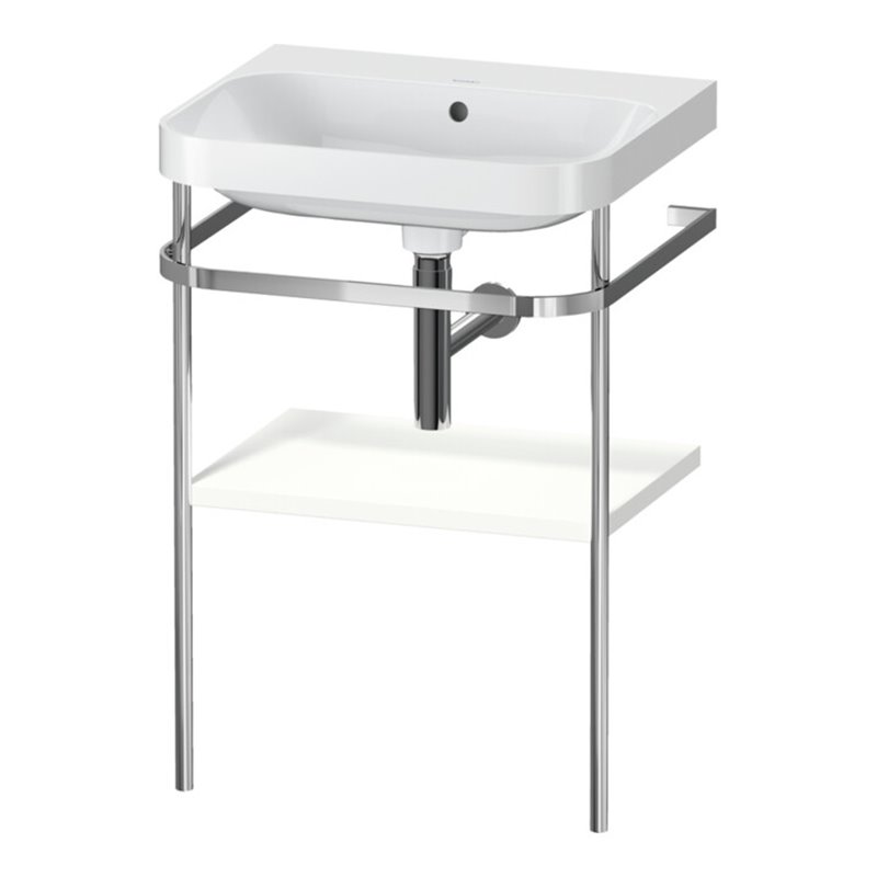 Duravit Möbelwaschtisch-Kombi Happy D.2 Plus 57,5x49cm, o. HL, we s-matt, m Konsole