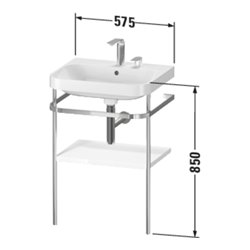 Duravit Möbelwaschtisch-Kombi Happy D.2 Plus 57,5x49cm, o. HL, we s-matt, m Konsole