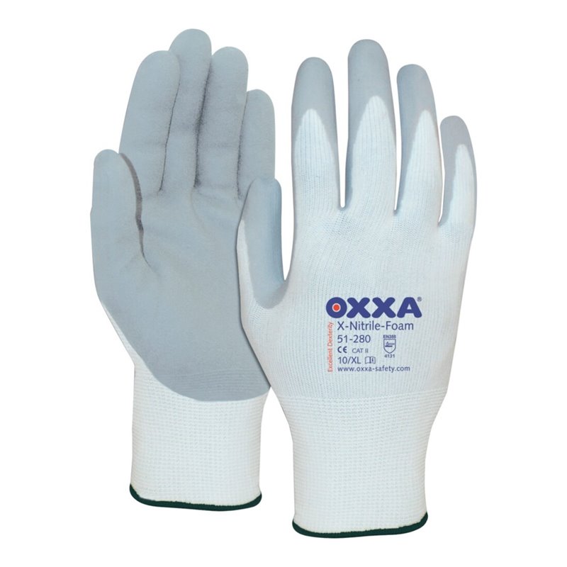 OXXA Handschuh X-Nitrile-Foam, weiß/grau