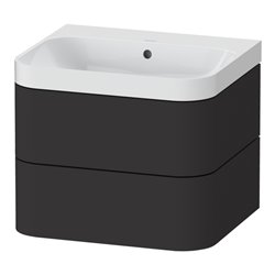 Duravit Möbelwaschtisch Happy D.2 Plus 57,5x49cm, o. HL, graph matt, 2 Schubk.