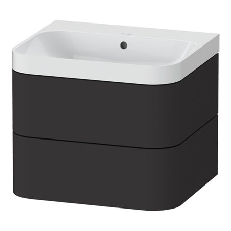 Duravit Möbelwaschtisch Happy D.2 Plus 57,5x49cm, o. HL, graph matt, 2 Schubk.