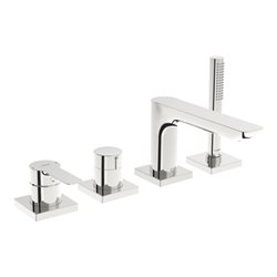 Hansa Fertigmontageset HANSALIGNA 4-Loch-Wannen-Einhandmischer, chrom