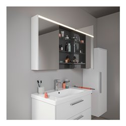 Duravit LED-Spiegel D-Code 2.0 m Steckd. 2 Tür., Lichtf ob, 80x70x14,8cm, we. ma