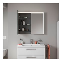 Duravit LED-Spiegel D-Code 2.0 m Steckd. 2 Tür., Lichtf ob, 80x70x14,8cm, we. ma