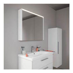 Duravit LED-Spiegel D-Code 2.0 m Steckd. 2 Tür., Lichtf ob, 80x70x14,8cm, we. ma
