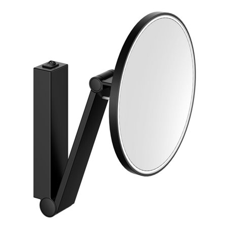 Keuco Kosmetikspiegel beleuchtet iLook_move d 212mm, Schwenk., Wippsch., sw matt