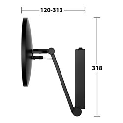 Keuco Kosmetikspiegel beleuchtet iLook_move d 212mm, Schwenk., Wippsch., sw matt