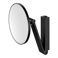 Keuco Kosmetikspiegel beleuchtet iLook_move d 212mm, Schwenk., Wippsch., sw matt