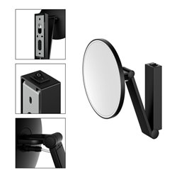 Keuco Kosmetikspiegel beleuchtet iLook_move d 212mm, Schwenk., Wippsch., sw matt