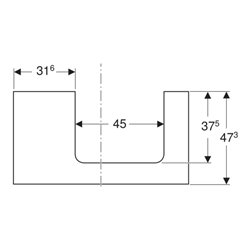 Geberit Waschtisch-Platte One 90x3x47cm, w/lack. ma, Ausschnitt rechts