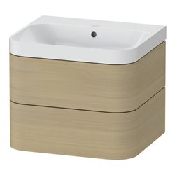 Duravit Möbelwaschtisch Happy D.2 Plus 57,5x49cm, o. HL, Medit. Ei, 2 Schubk.