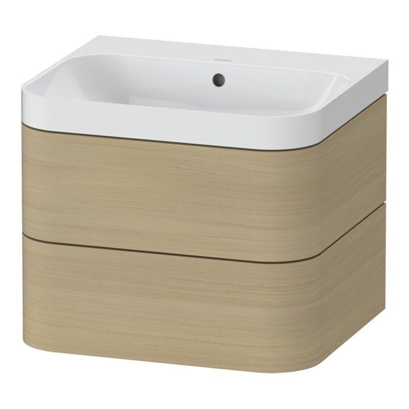 Duravit Möbelwaschtisch Happy D.2 Plus 57,5x49cm, o. HL, Medit. Ei, 2 Schubk.