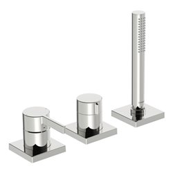 Hansa Fertigmontageset HANSALOFT 3-Loch-Bidet-Einhebelmischer, Rosette eckig, chrom