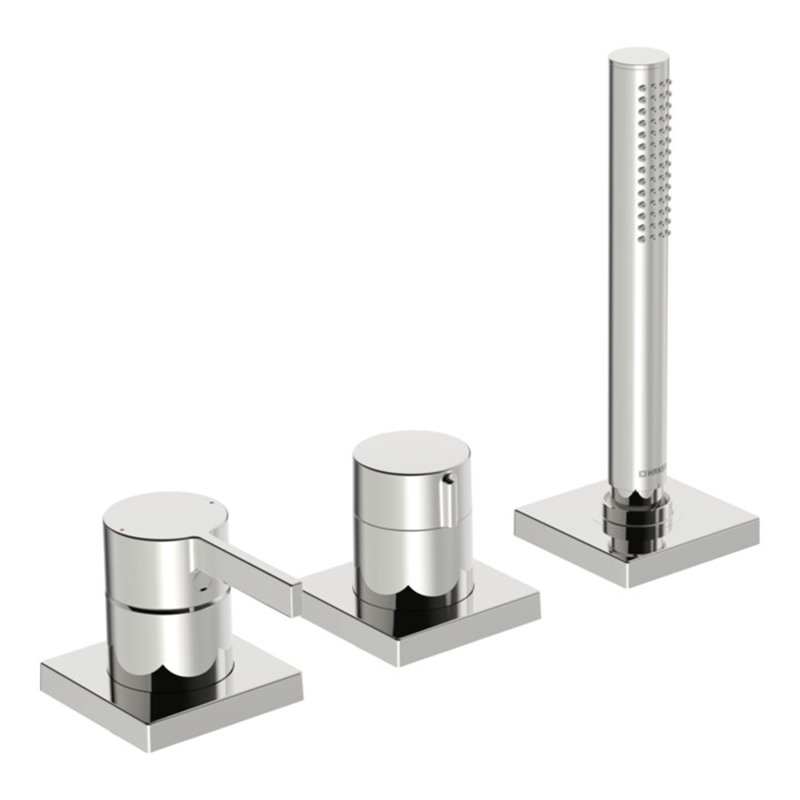 Hansa Fertigmontageset HANSALOFT 3-Loch-Bidet-Einhebelmischer, Rosette eckig, chrom