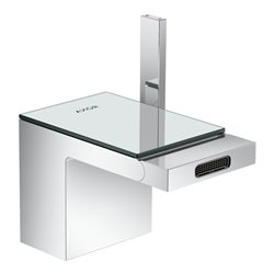 hansgrohe Bidet-Einhebelmischer Axor MyEdition A 121mm, m Pus-Op-Abl, m Pl, cr/Sp.-Glas