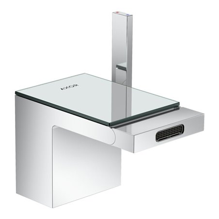 hansgrohe Bidet-Einhebelmischer Axor MyEdition A 121mm, m Pus-Op-Abl, m Pl, cr/Sp.-Glas