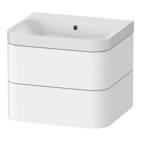 Duravit Möbelwaschtisch Happy D.2 Plus 57,5x49cm, o. HL, we s-matt, 2 Schubk.