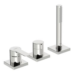 Hansa Fertigmontageset HANSALIGNA 3-Loch-Bidet-Einhebelmischer, Rosette eckig, chrom