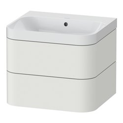 Duravit Möbelwaschtisch Happy D.2 Plus 57,5x49cm, o HL, No we s-matt, 2 Schubk.