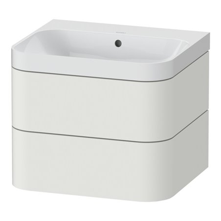 Duravit Möbelwaschtisch Happy D.2 Plus 57,5x49cm, o HL, No we s-matt, 2 Schubk.