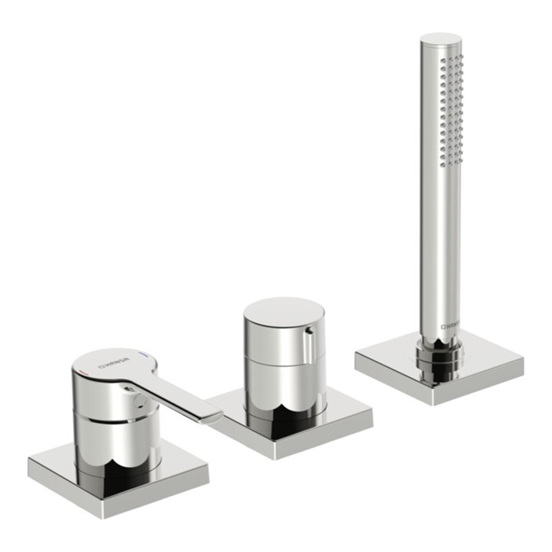 Hansa Fertigmontageset HANSARONDA 3-Loch-Bidet-Einhebelmischer, Rosette eckig, chrom