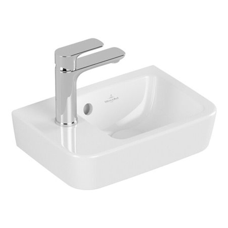 V&B Handwaschbecken O.NOVO Compact 36x25cm, eck, B re, m HL, m ÜL, we C+