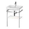 Duravit Möbelwaschtisch-Kombi Happy D.2 Plus 57,5x49cm, 1 HL, we hgl, m Metallkonsole