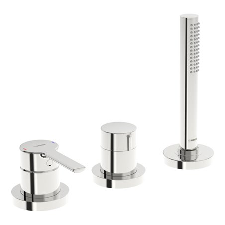 Hansa Fertigmontageset HANSARONDA 3-Loch-Bidet-Einhebelmischer, Rosette rund, chrom