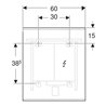 Geberit Lichtspiegel Option Plus 60x70cm, Alu elox., dir./ind. Beleucht.
