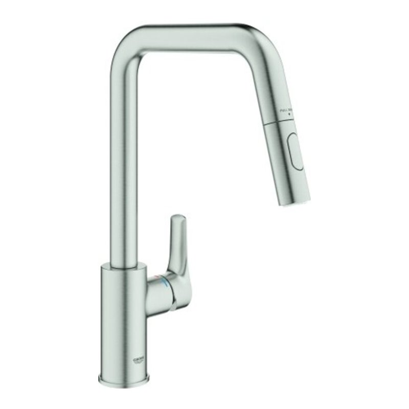 Grohe Einhand-Spültischbatterie Eurosmart 30619 hoher Auslauf Dual Spülbrause supersteel