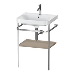 Duravit Möbelwaschtisch-Kombi Happy D.2 Plus 57,5x49cm, 1 HL, lei, mit Metallkonsole