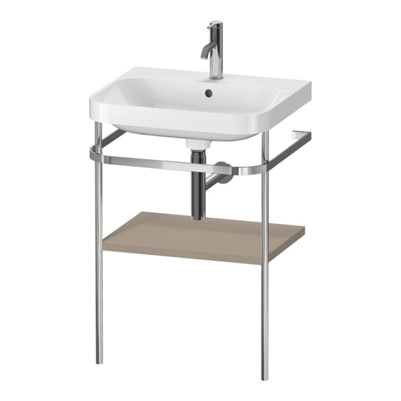 Duravit Möbelwaschtisch-Kombi Happy D.2 Plus 57,5x49cm, 1 HL, lei, mit Metallkonsole
