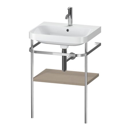 Duravit Möbelwaschtisch-Kombi Happy D.2 Plus 57,5x49cm, 1 HL, lei, mit Metallkonsole