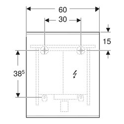 Geberit Lichtspiegel Option Plus 60x70cm, s m/Al el, dir./ind. Beleucht.