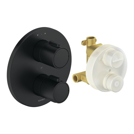 Duravit Fertigmontageset UP-THM, Rosette rund, schwarz matt