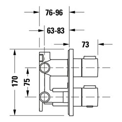 Duravit Fertigmontageset UP-THM, Rosette rund, schwarz matt