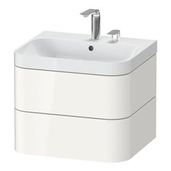 Duravit Möbelwaschtisch Happy D.2 Plus 57,5x49cm, 2 HL, we hgl, 2 Schubkästen